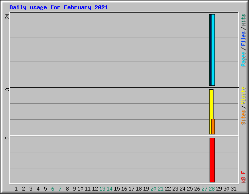 Daily usage for February 2021