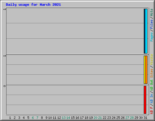 Daily usage for March 2021