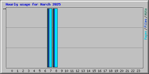 Hourly usage for March 2025